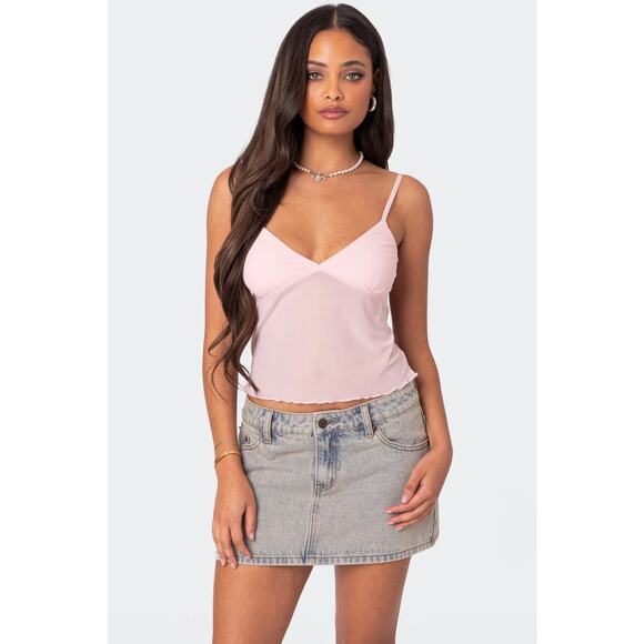 Edikted Tops - Edikted Serafina Sheer Mesh Tank Top